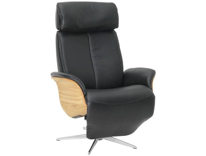 Welnova RELAXSESSEL, Schwarz, Echtleder, Semi-Anilinleder, Eiche, Schichtholz, 82x110-119x87 cm, Fußauswahl, Lederauswahl, Stoffauswahl, von XXXLutz