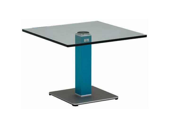 BEISTELLTISCH, Blau, Silber, Glas, quadratisch, Säule, 60x44.5x60 cm, Wohnzimmer, Wohnzimmertische, Beistelltische von XXXLutz