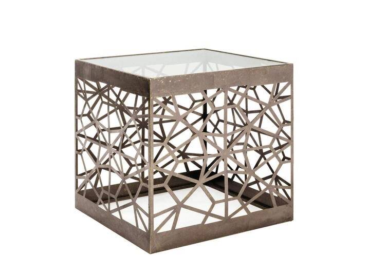 XXXL BEISTELLTISCH, Bronze, Metall, Glas, Abstraktes, 50x50x50 cm, Wohnzimmer, Wohnzimmertische, Beistelltische, Beistelltische Metall XXXL BEISTELLTISCH, Bronze, Metall, Glas, Abstraktes, 50x50x50 cm, Wohnzimmer, Wohnzimmertische, Beistelltische, Beistelltische Metall von XXXLutz