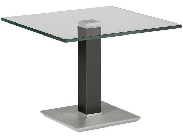 BEISTELLTISCH, Grau, Edelstahl, Metall, Glas, quadratisch, eckig, Säule, Bodenplatte, 60x46-65x60 cm, höhenverstellbar, Wohnzimmer, Wohnzimmertische, BEISTELLTISCH, Grau, Edelstahl, Metall, Glas, quadratisch, eckig, Säule, Bodenplatte, 60x46-65x60 cm, höhenverstellbar, Wohnzimmer, Wohnzimmertische, von XXXLutz
