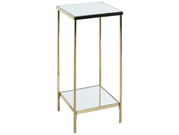 BEISTELLTISCH, Messing, Metall, Glas, quadratisch, Rundrohr, 28x66x28 cm, offenes Fach, Wohnzimmer, Wohnzimmertische, Beistelltische von XXXLutz