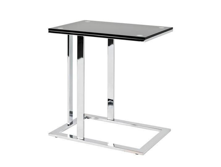 BEISTELLTISCH, Schwarz, Chrom, Metall, Glas, rechteckig, Flachrohr, 37x58x54 cm, Wohnzimmer, Wohnzimmertische, Beistelltische von XXXLutz