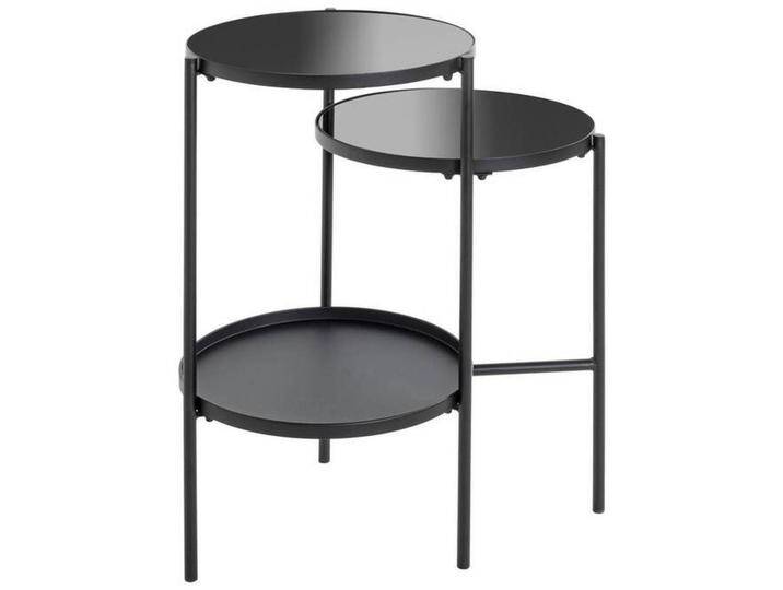 BEISTELLTISCH, Schwarz, Metall, Glas, rund, Rundrohr, 39x71x56 cm, gastro- und objekttauglich, Wohnzimmer, Wohnzimmertische, Beistelltische von XXXLutz