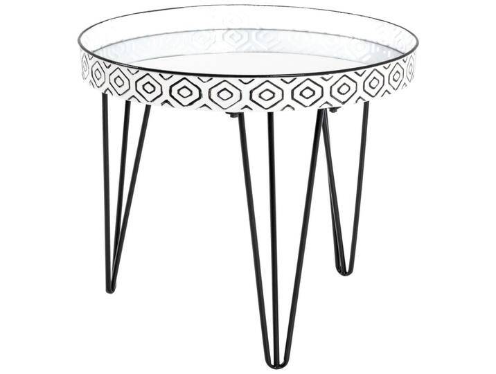 BEISTELLTISCH, Schwarz, Weiß, Metall, Glas, rund, Rundrohr, 65x46x65 cm, Wohnzimmer, Wohnzimmertische, Beistelltische von XXXLutz