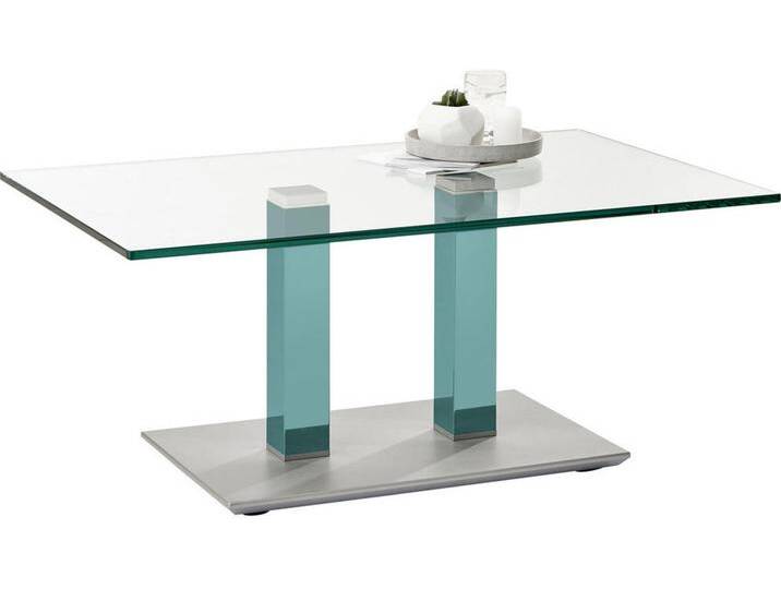 XXXL COUCHTISCH, Türkis, Edelstahl, Metall, Glas, rechteckig, eckig, Säule, Bodenplatte, 70x46-65x110 cm, höhenverstellbar, Wohnzimmer, von XXXLutz
