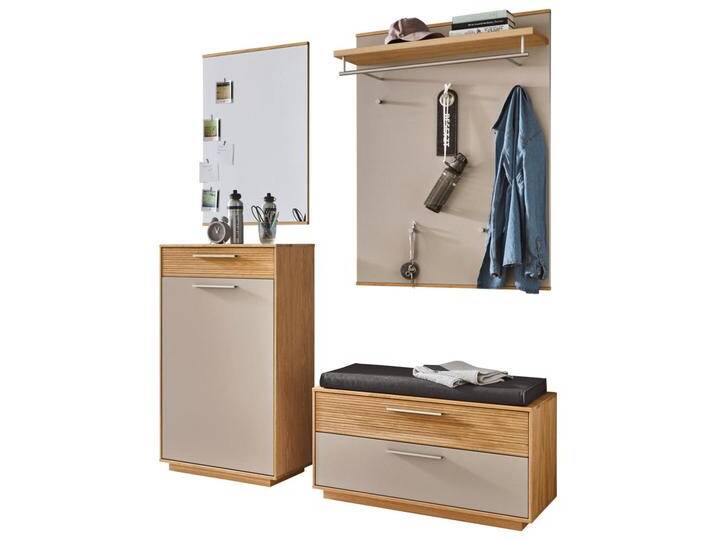 XXXL GARDEROBE, Anthrazit, Taupe, Eiche, Holz, 5-teilig, Eiche, furniert, massiv, teilmassiv, 160x195x40 cm, Goldenes M, Made in Germany, von XXXLutz