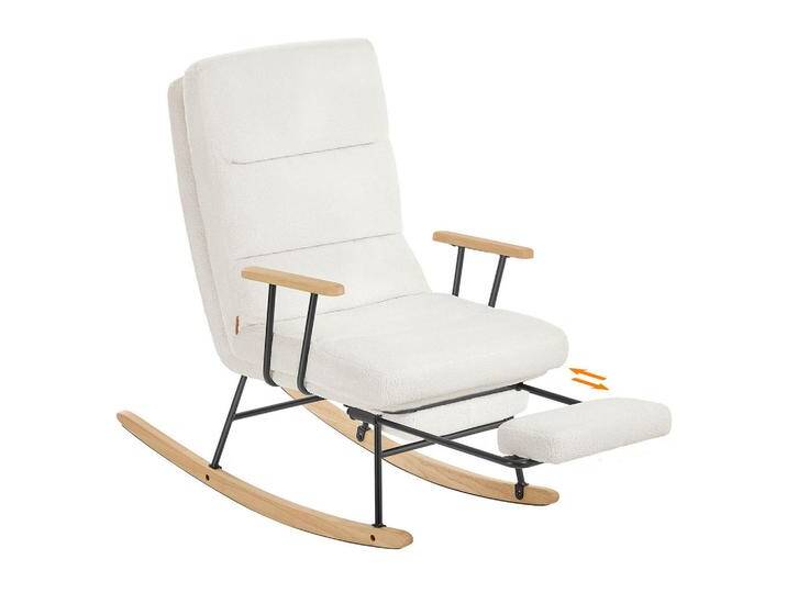SCHAUKELSTUHL, Creme, Metall, 67x100x97 cm, ausziehbare Fußstütze, inklusive Armlehnen, Stühle von XXXLutz