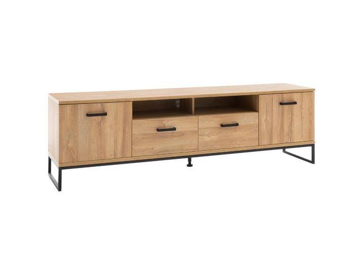 XXXL TV-ELEMENT, Schwarz, Eiche, 2 Fächer, 2 Schubladen, 201x60x44 cm, Kleinmöbel XXXL TV-ELEMENT, Schwarz, Eiche, 2 Fächer, 2 Schubladen, 201x60x44 cm, Kleinmöbel von XXXLutz