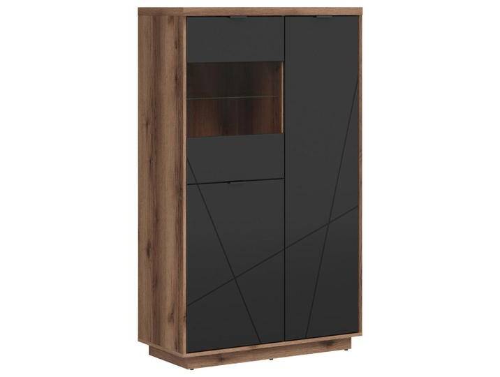 XXXL VITRINE, Schwarz, Eiche, Glas, 5 Fächer, 94x157x42.5 cm, Wohnzimmer, Wohnwände, Vitrinenschränke XXXL VITRINE, Schwarz, Eiche, Glas, 5 Fächer, 94x157x42.5 cm, Wohnzimmer, Wohnwände, Vitrinenschränke von XXXLutz