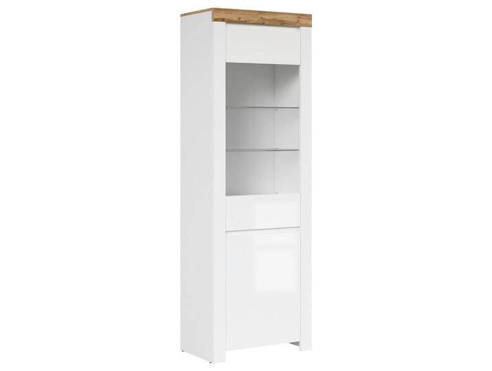 XXXL VITRINE, Weiß, Eiche Wotan, Weiß Hochglanz, Glas, 4 Fächer, 68x203.5x42 cm, Wohnzimmer, Wohnwände, Vitrinenschränke XXXL VITRINE, Weiß, Eiche Wotan, Weiß Hochglanz, Glas, 4 Fächer, 68x203.5x42 cm, Wohnzimmer, Wohnwände, Vitrinenschränke von XXXLutz