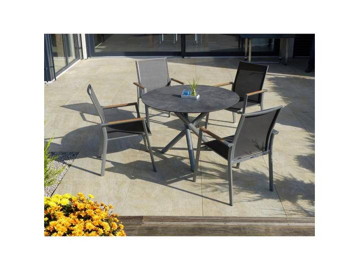 Zebra GARTENTISCHPLATTE, Grau, Kunststoff, Betonoptik, rund, 110x1.3x110 cm, Gartenmöbel, Gartentische, Gartentische von XXXLutz