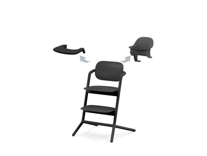 cybex GOLD HOCHSTUHL Lemo 3 in 1 Set, Schwarz, Holz, Kunststoff, 54.5x81.5x56 cm, Fußstütze verstellbar, Sitzfläche Essbrett abnehmbar, von XXXLutz