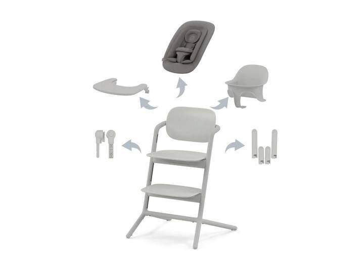 cybex GOLD HOCHSTUHL Lemo 4 in 1 Set, Grau, Holz, Kunststoff, 54.5x81.5x56 cm, Fußstütze verstellbar, Sitzfläche Essbrett abnehmbar, höhenverstellbar, von XXXLutz