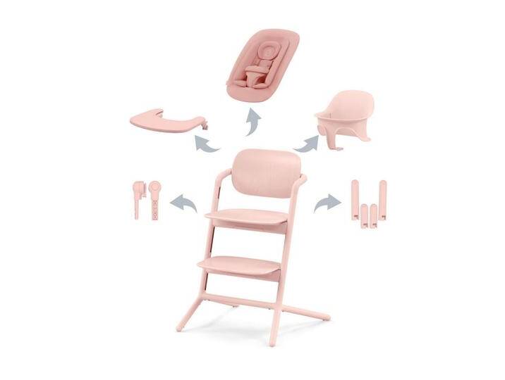 cybex GOLD HOCHSTUHL Lemo 4 in 1 Set, Rosa, Holz, Kunststoff, 54.5x81.5x56 cm, Fußstütze verstellbar, Sitzfläche Essbrett abnehmbar, höhenverstellbar, von XXXLutz