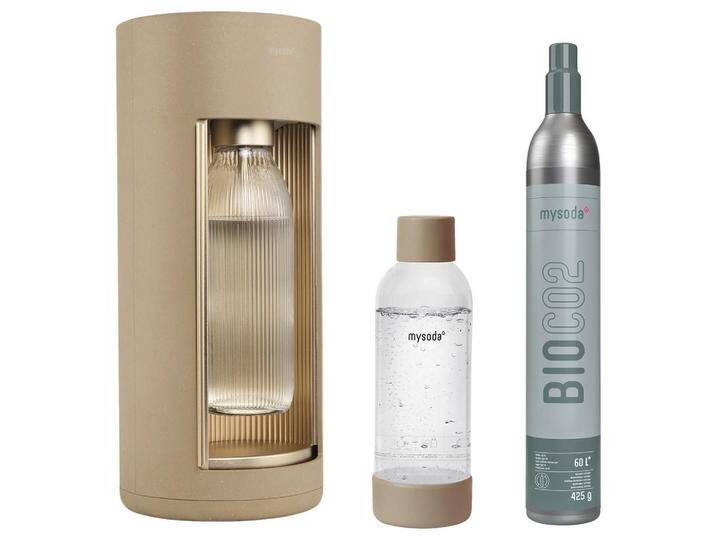 mysoda WASSERSPRUDLER GLASSY LATTE, Greige, Metall, Kunststoff, 44.5 cm, Küchengeräte, Wasseraufbereitung, Wassersprudler von XXXLutz