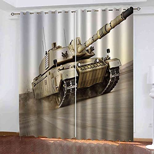 Gardine Blickdicht Militärisches Thema, Schallschutz Vorhang mit Ösen, Polyester Verdunklungsvorhänge 2er Set für Modern kinderzimmer Mädchen Junge Schlafzimmer Vorhänge 2 x 60 x 150 cm（B X H） von XXXXAWA