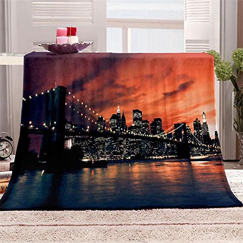 Kuscheldecke Flauschig Decke 200x200cm New York, 3D Nacht Der Stadt Fleecedecke Weich Sofadecke Warm Bettdecke Decken Wohndecke Tagesdecke Schlafdecke Blankets Erwachsene Kinder Geschenk von XXXXAWA