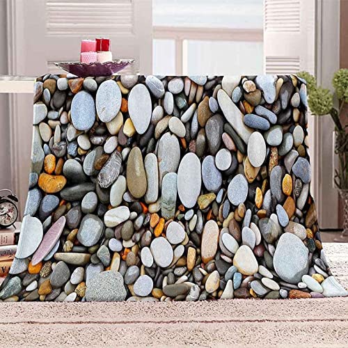 Kuscheldecke flauschig Flanell 150x200cm 3D Bunte Kieselsteine Decke Fleecedecke Weich Decken Mikrofaser Wohndecke Tagesdecke Sofadecke & Couchdecke Decke Sofa & Bett, für Kinder Erwachsene von XXXXAWA