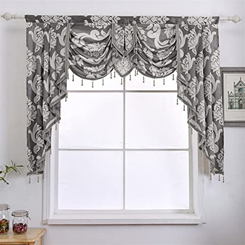 Gardienen Vorhänge 1 stück luxus perlen valance rustikale dekorative fenster vorhang home backdrop wasserfallvorhänge für wohnzimmer Gardinen Wohnzimmer (Color : B, Size : W155xL125cm) von XXXXW