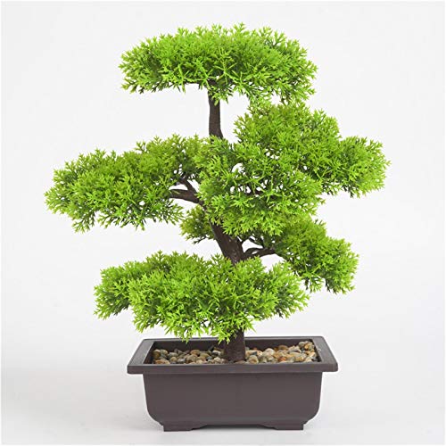 XXXXW Handgefertigt Simulation Künstliche grüne Pflanze Begrüßt Kiefer Bonsai Indoor Outdoor Pin Baum Blumen Topf Kreative Büro Dekoration Bonsai Künstlich von XXXXW