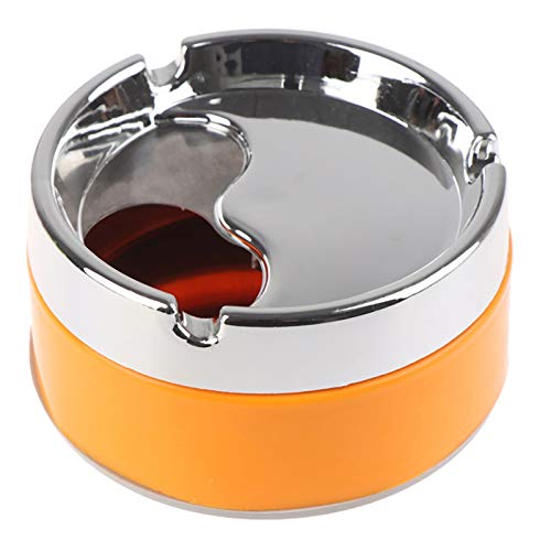 XXXXW Windaschenbecher 1 stück Edelstahl rot grün orange Abnehmbarer drehbarer Deckel 360 Grad freie Rotationswiderstand Zigarette Aschenbecher00 Aschenbecher für draußen mit Deckel (Color : Orange) von XXXXW