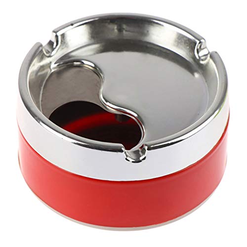 XXXXW Windaschenbecher 1 stück Edelstahl rot grün orange Abnehmbarer drehbarer Deckel 360 Grad freie Rotationswiderstand Zigarette Aschenbecher00 Aschenbecher für draußen mit Deckel (Color : Red) von XXXXW