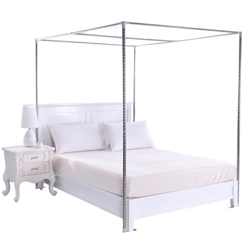 XXYLC Edelstahl Himmelbettrahmen, Moskitonetz Halterung Vier Eckbett Betthimmel Bettüberdachung Gestell, Für Zuhause (Size:1.0 * 2.0m,Color:25MM) von XXYLC