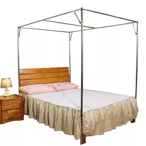 XXYLC Moskitonetzhalter Vier Eckbett, Baldachin Rahmen Stange Edelstahl Baldachin Moskitonetz Rahmen Bed Canopy Frame, Schlafzimmer-Dekor(Size:1.8x2.2M,Color:30MM) von XXYLC