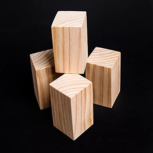 Tischbeine, Möbelbeine, Holzfüße, erhöhte Beine, Stützbeine für Couchtische, 28 Größen, 4er-Set, mit der ursprünglichen Holzstruktur, 9 x 9 x 8 cm von XXYOZ