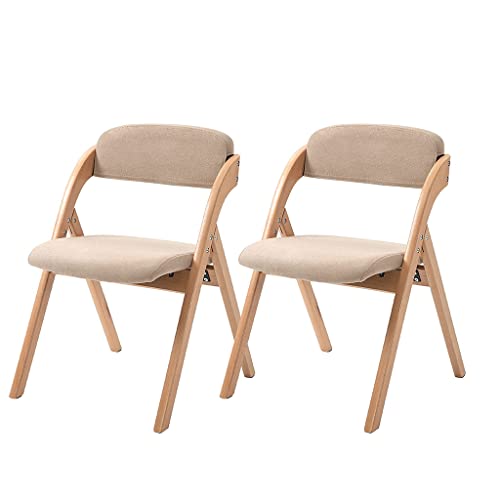 XXZY 2 Stücke Gepolsterter Klappstuhl Aus Holz Stapelbarer Event-Stuhl Für Zuhause Innen Büro Hochzeitsfeier Picknick Gepolsterter Esszimmersitz von XXZY