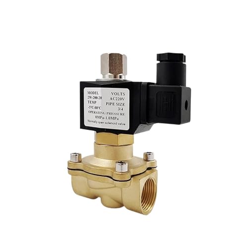 Magnetventil, 1/4" 3/8" 1/2" 3/4" 1" DN15 Normalerweise geöffnetes N/O-Elektromagnetventil aus Messing 12V 24V 220V 110V Pneumatisches Ventil for Wasseröl(Ac220v,DN15) von XYAGYUND