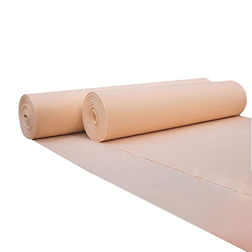 Teppich, Champagnerfarbener Gangläufer, 2 mm dick, Hochzeitsteppich, Laufstegläufer, rutschfester Brautlaufsteg-Teppich for Hochzeitsfeiern, Strand- und Außendekorationen, Polyester(1x50m) von XYAGYUND