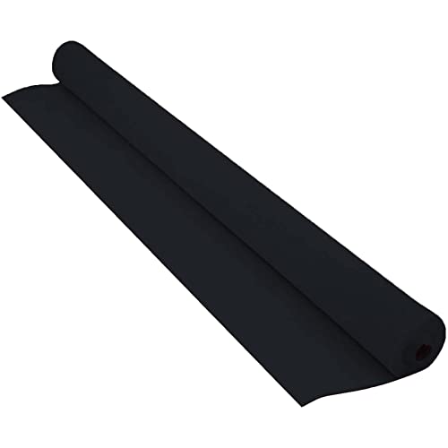 Teppich, Hochzeits-Teppichläufer, schwarz, for den Gang, 2 mm dick, rutschfeste Flurteppichrolle for kirchliche Hochzeiten, Abschlussbälle im Freien, mit 1 Stück Teppichband(1.5x50m) von XYAGYUND