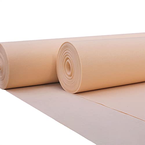 Teppich, Läufer for Hochzeiten, Champagnerfarbener Gangläufer, 2 mm dicke, rutschfeste Flurteppichrolle for Hochzeits- und Abschlussbälle im Freien, mit 1 Stück Teppichband(1.5x50m) von XYAGYUND