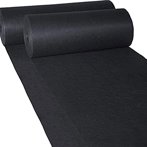 Teppich, Läuferteppich for Hochzeitsgänge, schwarzer Gehwegteppich, 2 mm dick, Polyester, Laufsteg-Läufer, Eventteppich for Hochzeitsdekorationen, anpassbar(1x20m) von XYAGYUND
