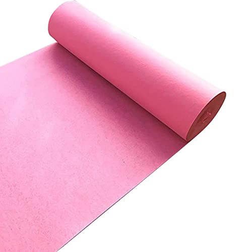 Teppich, Rosa Teppichläufer, 2 mm dick, Hochzeitsgangläufer, Polyester-Läuferteppich for Abschlussball-Party-Events im Freien, mit 1 Stück Teppichband(1x15m) von XYAGYUND