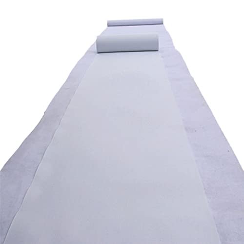 Teppich, Weißer Gang-Teppichläufer, rutschfester Bodenläufer-Teppich for Hochzeits-, Strand- und Kirchendekoration mit 1 Stück Teppichband, Polyester(1x15m) von XYAGYUND