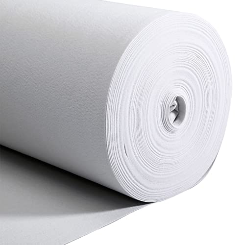 Teppich, Weißer Hochzeitsgangläufer-Teppich, 2 mm, Event-Teppichrolle, rutschfeste, verschleißfeste Gangläufer-Teppichmatte for die Dekoration von Kirchenfeiern, Zeremonien, Polyester(1.2x25m) von XYAGYUND
