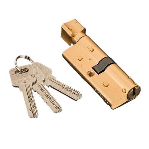 Zylinderschloss Türzylinder vorgespanntes Schloss AB-Schlüssel Diebstahlsicherung Eingang Messing Türschloss verlängerter Kern erweiterte Schlüssel(Gold) von XYAGYUND