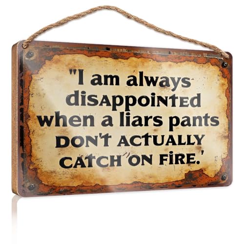 Lustige Schilder für die Männerhöhle I Am Always Disappointed When A Liar's Pants Don't Actually Catch On Fire Winter-Türschild Hausdekoration (20 x 30 cm) von XYBH