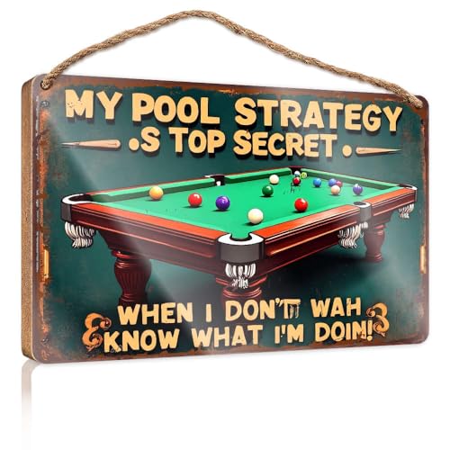 Lustige Schilder für die Männerhöhle My Pool Strategy Is Top Secret When I Don't Know What I'm Doing. Winter-Türschild, Hausdekoration, 23 x 35 cm Lustige Schilder für die Männerhöhle My Pool Strategy Is Top Secret When I Don't Know What I'm Doing. Winter-Türschild, Hausdekoration, 23 x 35 cm von XYBH