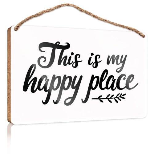 Wandschild zum Aufhängen, Aufschrift "This Is My Happy Place", für Jungenzimmer, 20 x 30 cm von XYBH