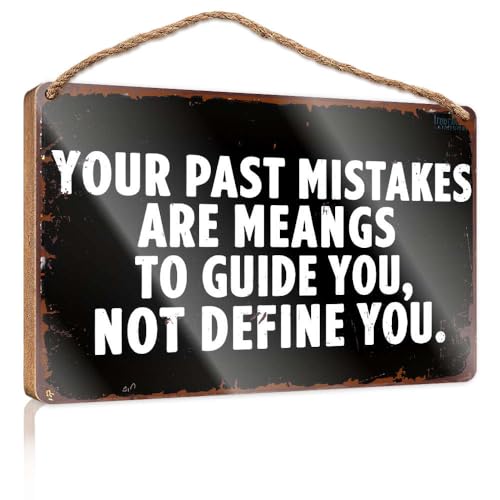 Wandschild zum Aufhängen, Aufschrift "Your Past Mistakes Guide, Not Define", für Jungenzimmer, 20 x 30 cm von XYBH