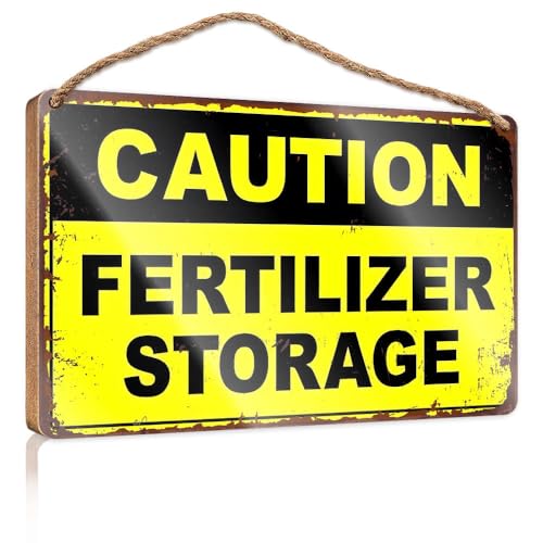 Wandschild zum Aufhängen mit Aufschrift "Caution Fertilizer Storage Boys Bedroom Decorations Bosses Day Decorations(15 x 28 cm) von XYBH