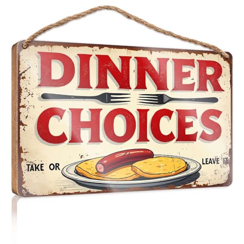 Wandschild zum Aufhängen mit Aufschrift "Dinner Choices: Take or Leave It", für Jungenzimmer, 20 x 30 cm von XYBH