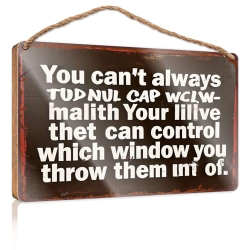 Wandschild zum Aufhängen mit der Aufschrift "You Can't Always Control What You Throw Out" Jungen Schlafzimmer Dekorationen (20 x 30 cm) von XYBH