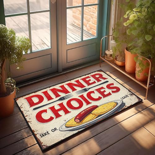 XYBH Eingangsmatten für den Außenbereich, Zuhause, Abendessen, Wahl: Take or Leave It. Fußmatte Outdoor Läufer Teppich lustige Badezimmerteppiche (65 x 90 cm) von XYBH
