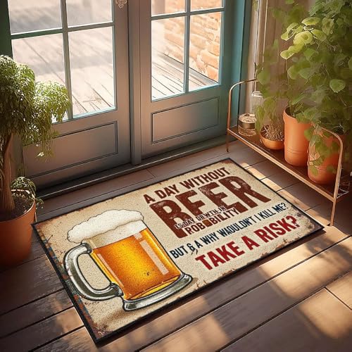 XYBH Eingangsmatten für den Außenbereich, Zuhause, ein Tag ohne Bier ist sehr unwahrscheinlich. Warum sollte ich kein Risiko eingehen? Fußmatte für den Außenbereich, lustiger Badezimmerteppich (50 x XYBH Eingangsmatten für den Außenbereich, Zuhause, ein Tag ohne Bier ist sehr unwahrscheinlich. Warum sollte ich kein Risiko eingehen? Fußmatte für den Außenbereich, lustiger Badezimmerteppich (50 x von XYBH