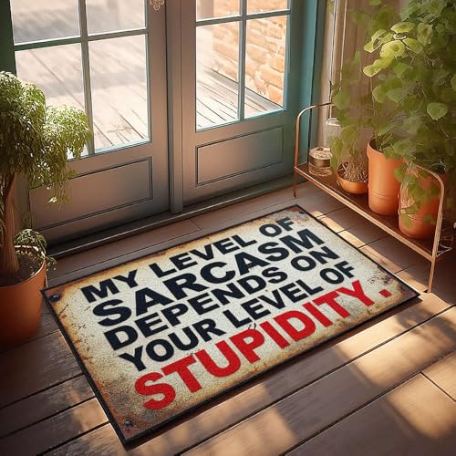 XYBH Farm Badematte, Motiv: "My Level Of Sarcasm Depends On Your Level Of Dupidity", 50 x 80 cm von XYBH