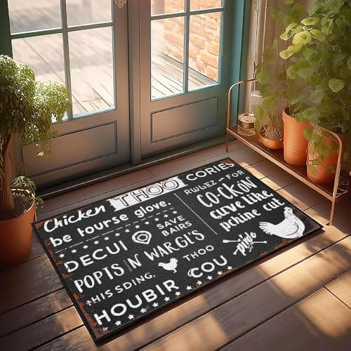 XYBH Farmhouse Badematte Huhn Thoo Cories Fußmatte Bauernhaus Badematte (65 x 90 cm) von XYBH